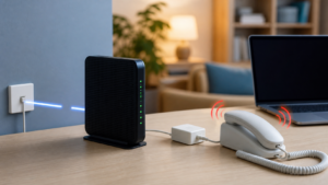 DSL modem loses its broadband connection when a landline phone rings beside a phone-line filter